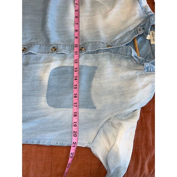 Anthropologie Cloth & Stone Womens Medium Blue Ombre Button-Up Shirt Size Large - Picture 5 of 8